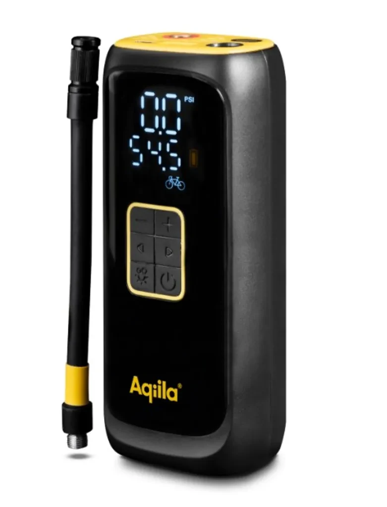 Aqiila Airbird C4, bärbar däckpump med inbyggt batteri